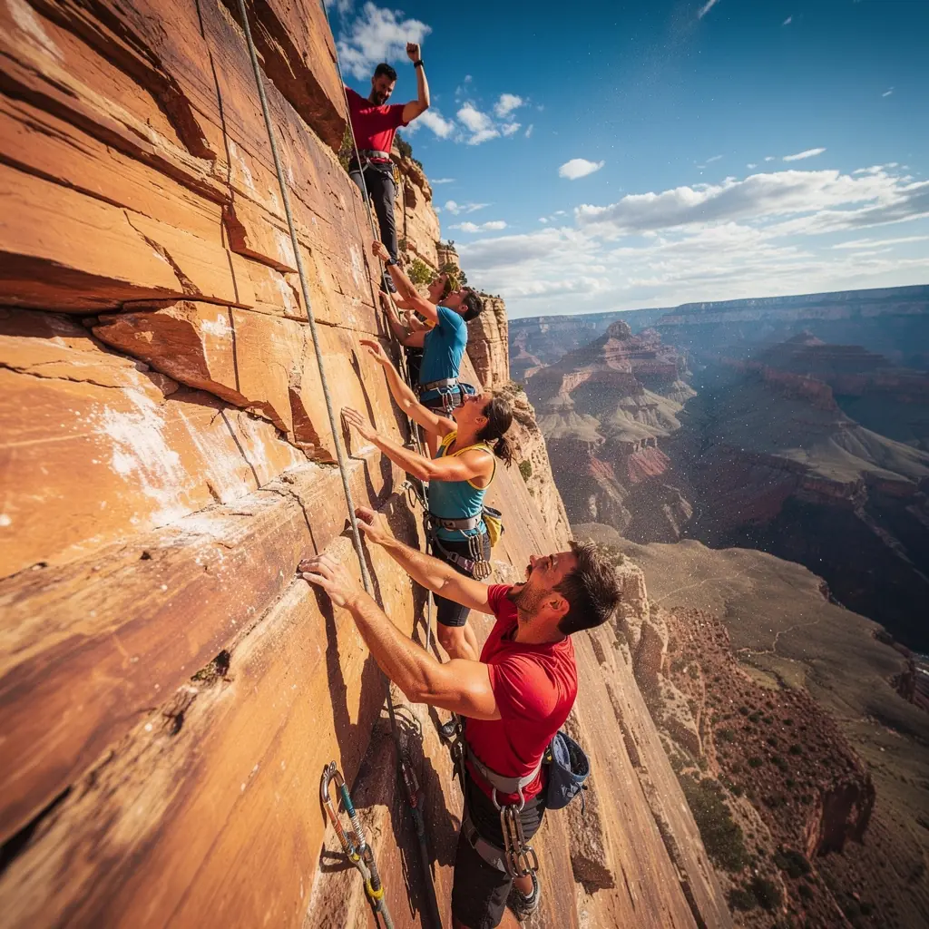 Геологический обзор с информационными табличками, рассказывающими о формировании Гранд-Каньона и его уникальных породах.